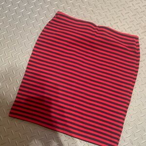 Red & navy striped skirt